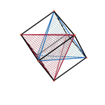 The relation between 1 cube and 2 tegular tetrahedrons(星形八面體)